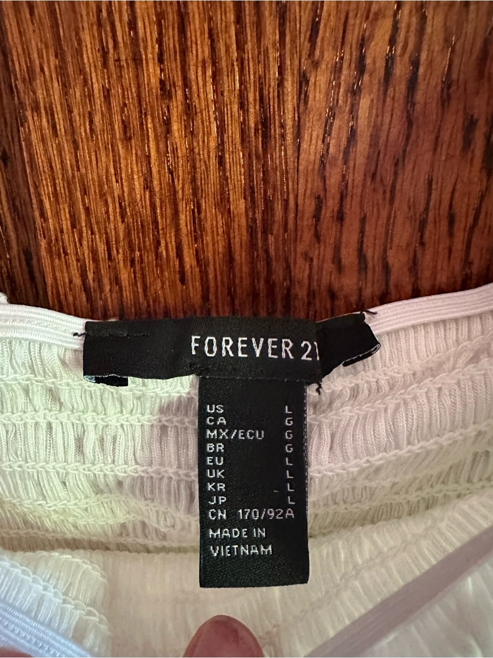 Forever 21 White Smocked Puff Sleeve Crop Top - Picture 3 of 3